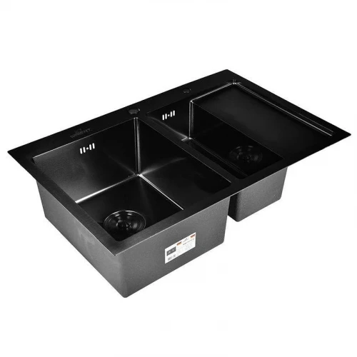 Кухонная мойка Wisent 78 WS37851B-SL/WS-02-2B/W302644B цвет Графит