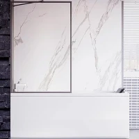 Шторка на ванну Veconi Palau 60 PL85GR-60-01-C7 профиль Брашированный графит стекло прозрачное