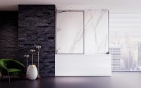 Шторка на ванну Veconi Palau 60 PL85GR-60-01-C7 профиль Брашированный графит стекло прозрачное