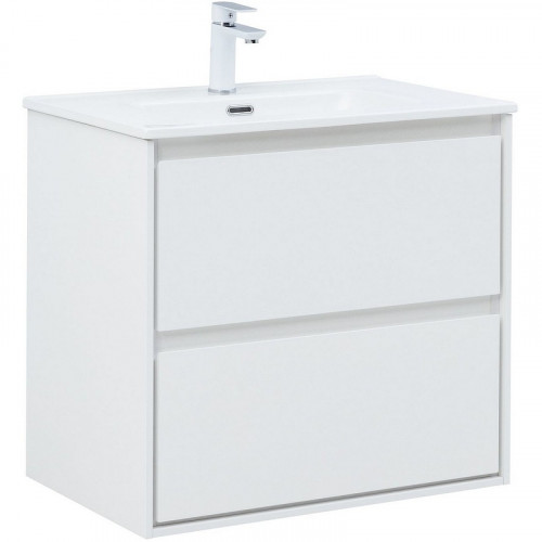 Тумба под раковину Aquanet Милан 70 336368 подвесная Белый глянец МДФ / ЛДСП