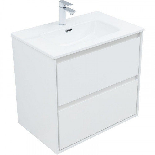 Тумба под раковину Aquanet Милан 70 336368 подвесная Белый глянец МДФ / ЛДСП