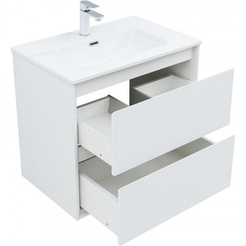 Тумба под раковину Aquanet Милан 70 336368 подвесная Белый глянец МДФ / ЛДСП