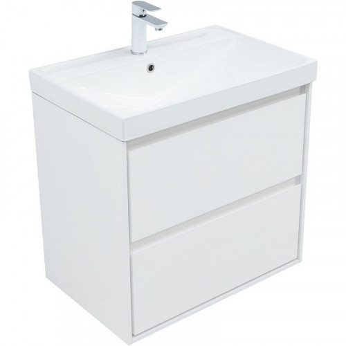 Тумба под раковину Aquanet Милан 70 336368 подвесная Белый глянец МДФ / ЛДСП