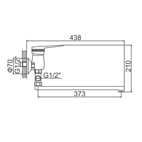 Смеситель для ванны Ledeme H56 2156L универсальный Хром