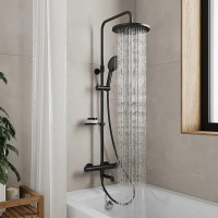 Душевая система Milardo Ideal Spa ILSBLTHM06 с термостатом Черная матовая
