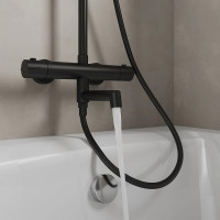 Душевая система Milardo Ideal Spa ILSBLTHM06 с термостатом Черная матовая