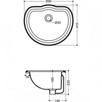 Раковина Kerasan Retro 50 103101bi*0 Белая фарфор полувстраиваемая