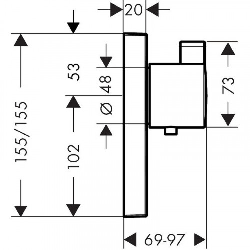 Смеситель для душа Hansgrohe ShowerSelect 15761000 с термостатом Хром латунь встраиваемый