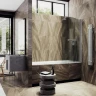 Шторка для ванны Maybah Glass MGV-787-5 700х1400 поворотная на монопетле с полотенцедержателем Хром матовый стекло сатиновое