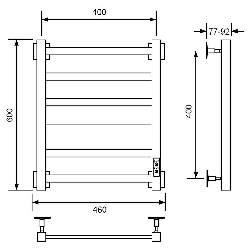 Электрический полотенцесушитель Comfysan Roma-K EC-6 60x40 016500 Хром