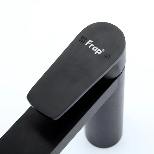 Смеситель для раковины Frap F10201-6 цвет Черный матовый
