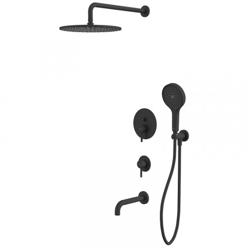 Душевая система Whitecross Y black YSET07TOPBL Черная матовая латунь встраиваемый