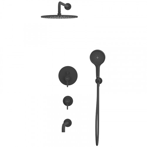 Душевая система Whitecross Y black YSET07TOPBL Черная матовая латунь встраиваемый