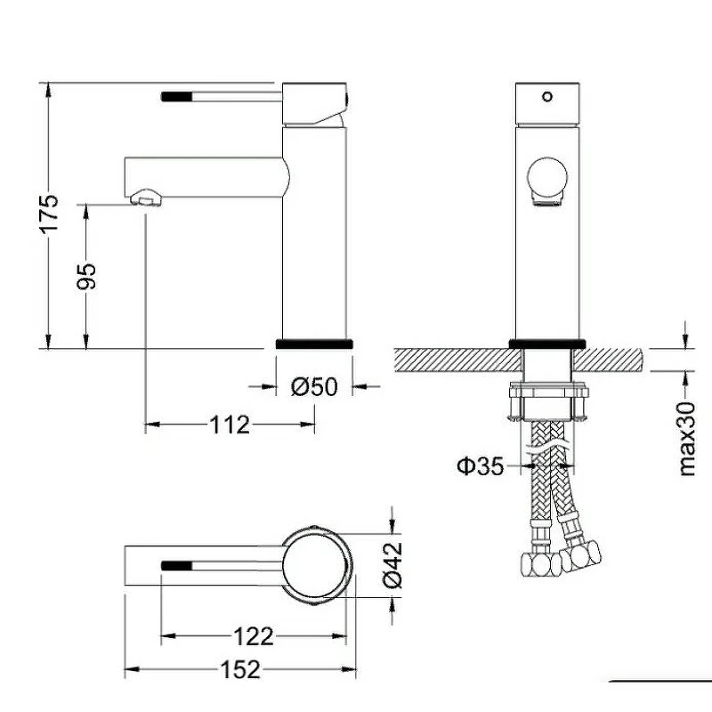 Смеситель для раковины Timo Saona 2361/18F Черное золото латунь
