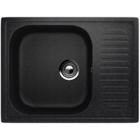 Кухонная мойка Ulgran Classic U-202-308 Черная искусственный камень (литьевой мрамор) встраиваемый