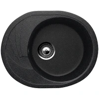 Кухонная мойка Ulgran Classic U-403-308 Черная искусственный камень (литьевой мрамор) встраиваемый