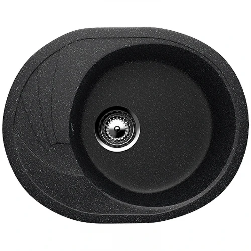 Кухонная мойка Ulgran Classic U-403-308 Черная искусственный камень (литьевой мрамор) встраиваемый