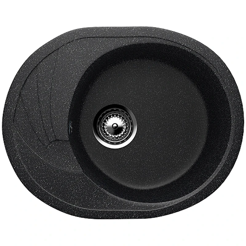 Кухонная мойка Ulgran Classic U-403-308 Черная искусственный камень (литьевой мрамор) встраиваемый