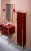 Шкаф пенал Boheme Armadi Art Monaco 35 R 868-RG-R Бордо глянец Золото МДФ / ЛДСП