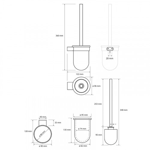 Ершик для унитаза Bemeta Organic Black 167113140 Черный матовый