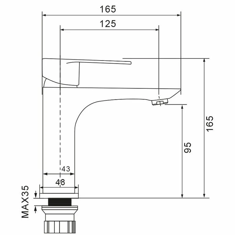 Смеситель для раковины WesnaArt Ray RAY11-210 Хром