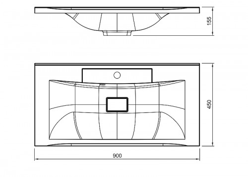 Раковина Florentina Прима 90 10.010.00900.001 Белая искусственный камень (литьевой мрамор) полувстраиваемая
