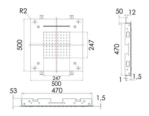 Верхний душ Remer X Style Inox SS357SFS50NC цвет Нержавеющая сталь