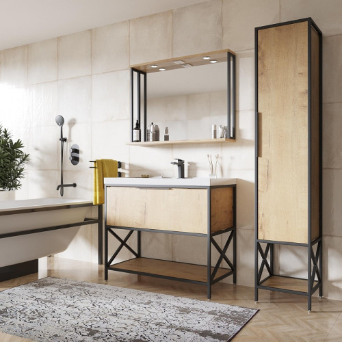 Тумба под раковину Mixline Бруклин 100 543587 цвет Дуб бунратти