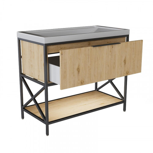 Тумба под раковину Mixline Бруклин 100 543587 цвет Дуб бунратти