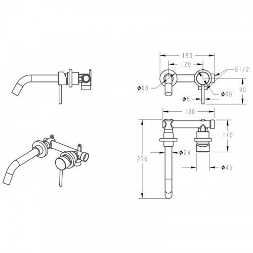 Смеситель для раковины Grocenberg GB511CR Хром
