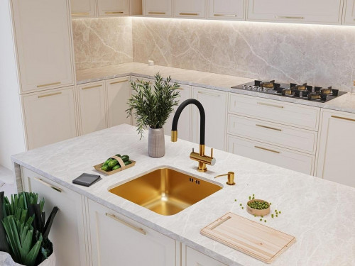 Смеситель для кухни Emar PVD ЕС - 3015 PVD цвет Golden