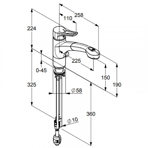 Смеситель для кухни Kludi MX 399458262 Мокка Хром латунь