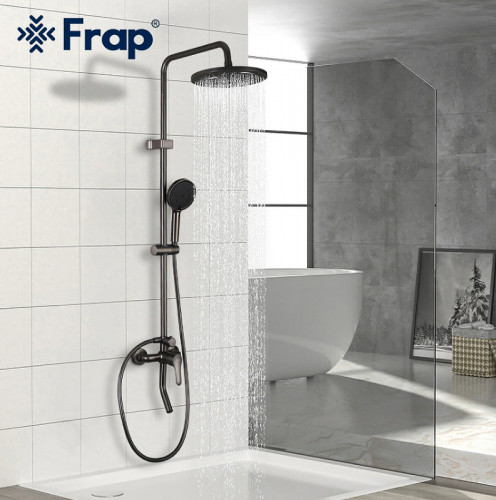 Душевая система Frap F24011-9 Оружейная сталь латунь на стену