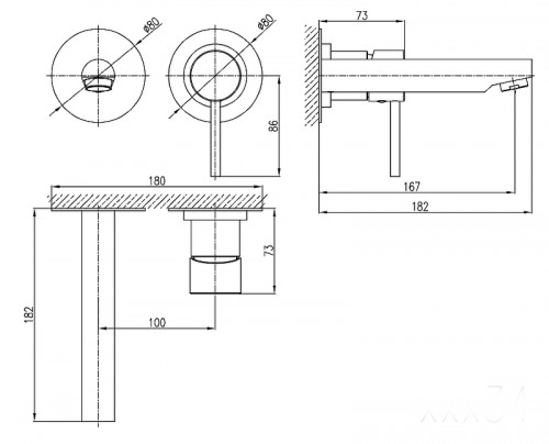 Смеситель для раковины Rav Slezak Seina SE934 Хром латунь встраиваемый