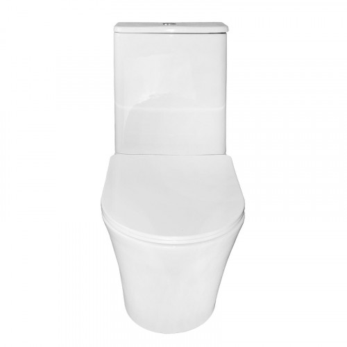Унитаз компакт Azario Anteo Round AZ-1219A цвет Белый с бачком и сиденьем Микролифт