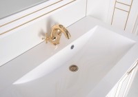 Тумба под раковину Aquanet Паола 90 186116 Белая золото МДФ / ЛДСП
