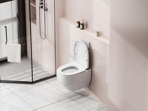 Унитаз Abber Rechteck AC1218 подвесной цвет Белый с сиденьем Микролифт