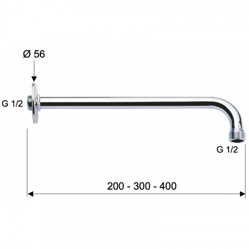 Кронштейн для верхнего душа Remer 34340 Хром