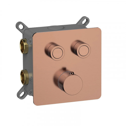 Смеситель для душа AQUAme AQM8811BC с термостатом цвет Шлифованная медь