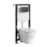 Комплект унитаза с инсталляцией WasserKRAFT Aller 10TLT.010.ME.MB02.H001 цвет Белый с сиденьем Микролифт и клавишей смыва цвет Черный