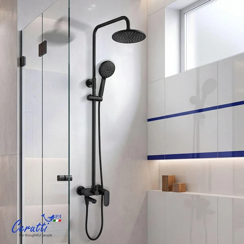 Душевая система Ceruttispa Орацио (Orazio II) RSMB CT12075 12075 цвет Черный матовый