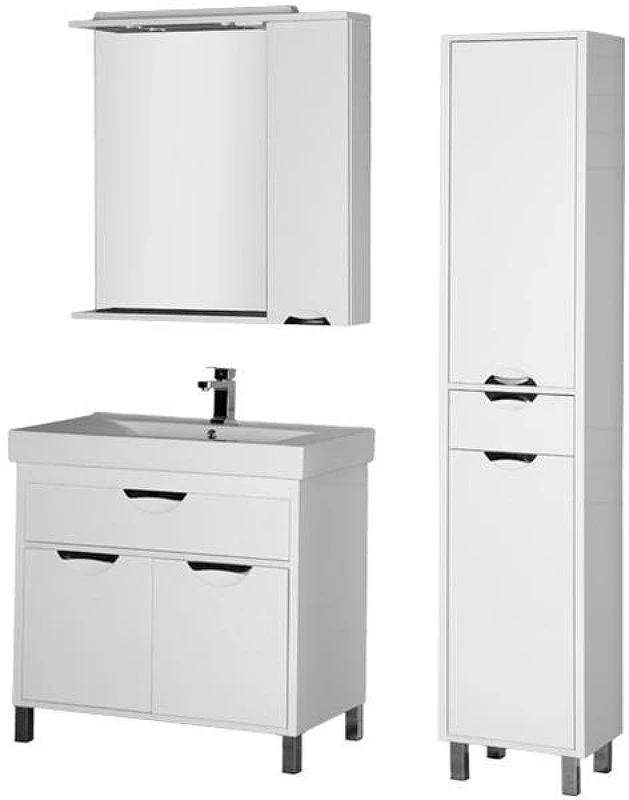 Зеркало со шкафом Aquanet Гретта 90 R 179207 с подсветкой Белое