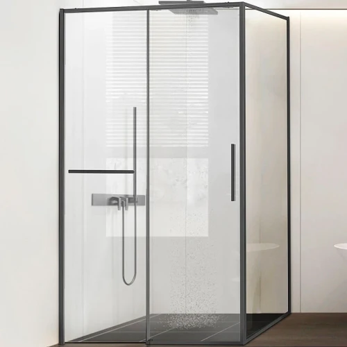 Душевой уголок Vincea Slim Soft 150x80 VSR-1SS8015CLGM профиль Воронная сталь стекло прозрачное