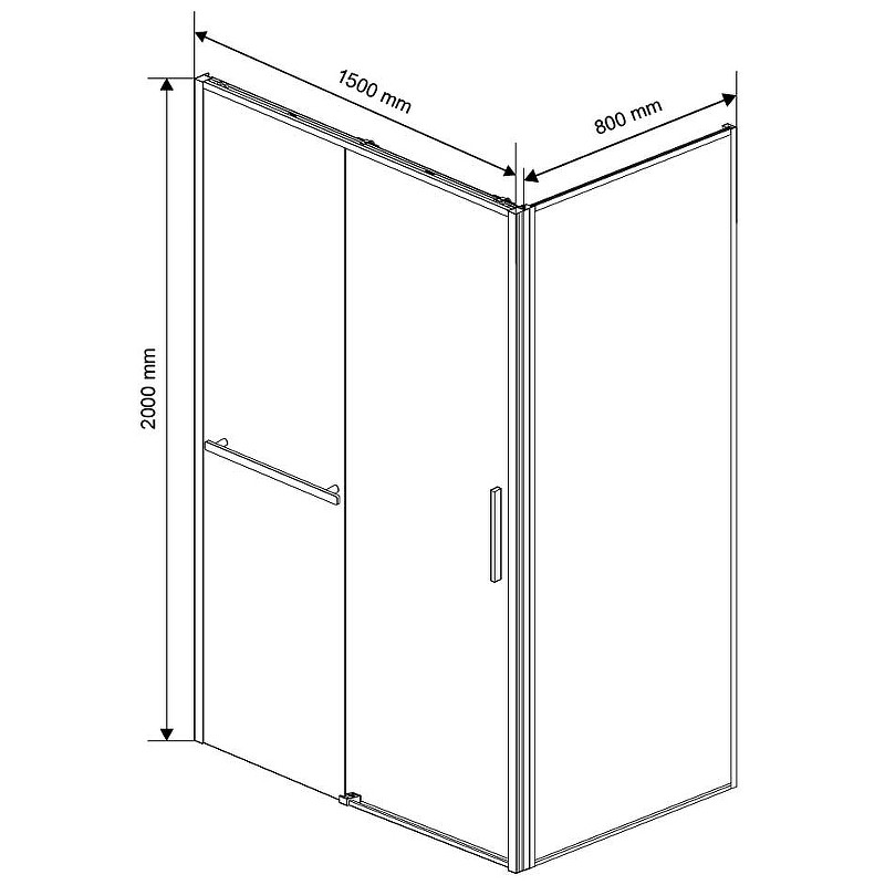 Душевой уголок Vincea Slim Soft 150x80 VSR-1SS8015CLGM профиль Воронная сталь стекло прозрачное