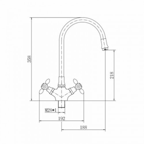 Смеситель для кухни Fashun A44127-7 цвет Хром Черный