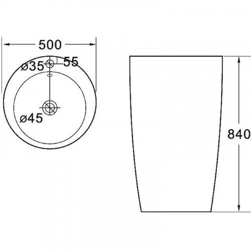 Раковина SantiLine 50 SL-4004 Белая фаянс напольный