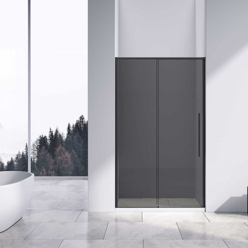 Душевая дверь Vincea Slim-N 130 VDS-4SN130CGB профиль Черный стекло тонированное