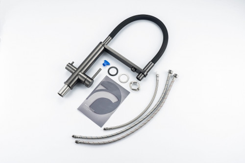 Смеситель для кухни Knotlor Infinity SS-15/GM цвет Вороненая сталь