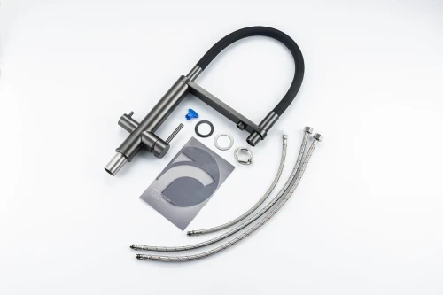 Смеситель для кухни Knotlor Infinity SS-15/GM цвет Вороненая сталь