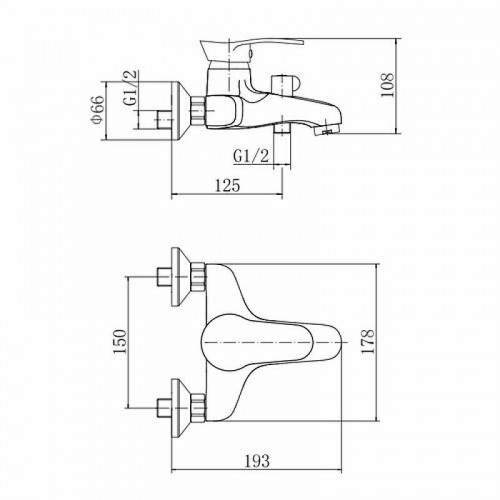 Смеситель для ванны Fashun A3201 цвет Хром